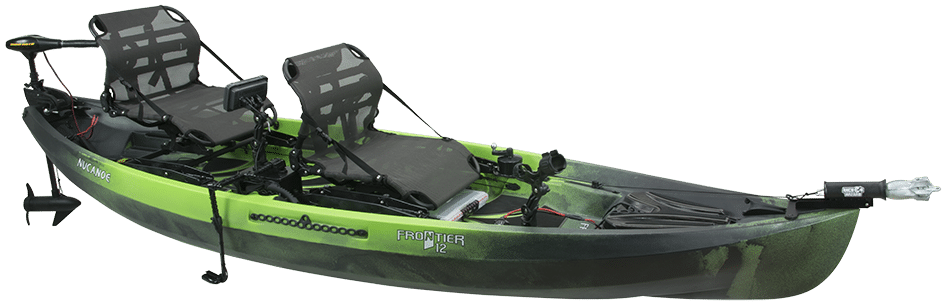 frontier 12 tandem motorized fishing kayak nucanoe